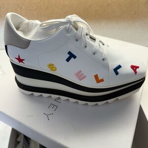 Stella McCartney White and Red Fashion Sneakers